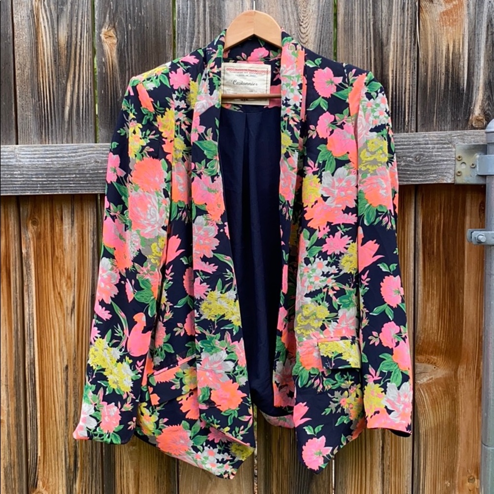 Anthropologie Cartonnier Floral Blazer